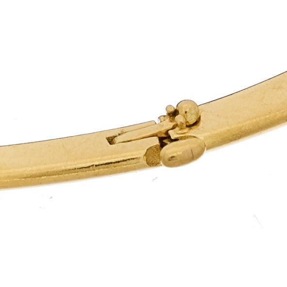 18K Yellow Gold Diamond Venetian Princess Flower Bangle Bracelet