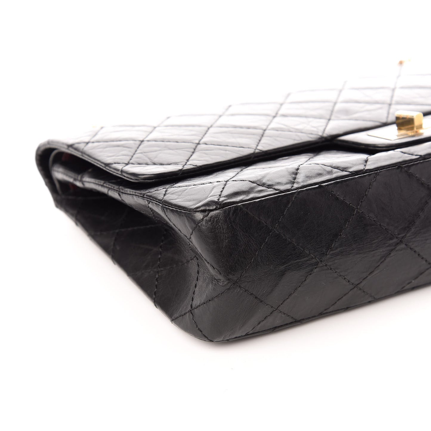 Aged Calfskin Quilted 50th Anniversary 2.55 Reissue 227 Flap Black