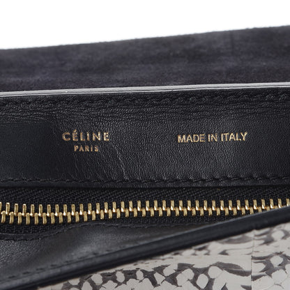 Celine Whipsnake Calfskin Medium Trapeze Black White 6 of 8