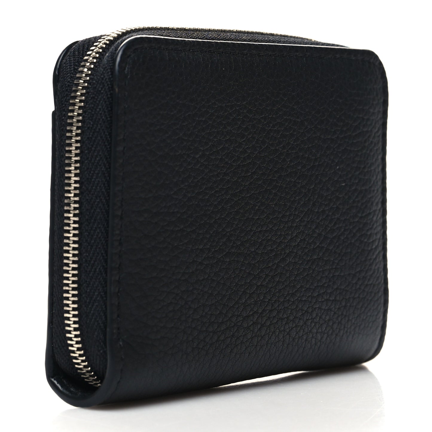 Calfskin Lockme Zippy Coin Purse Black