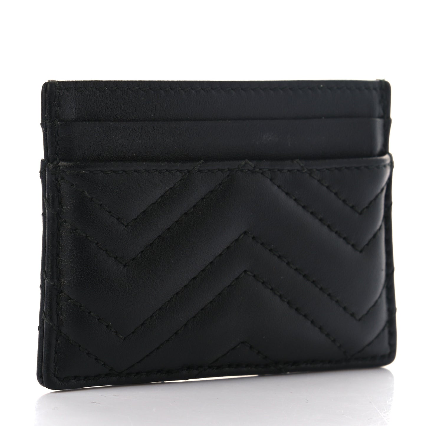 Calfskin Matelasse GG Marmont Card Holder Black