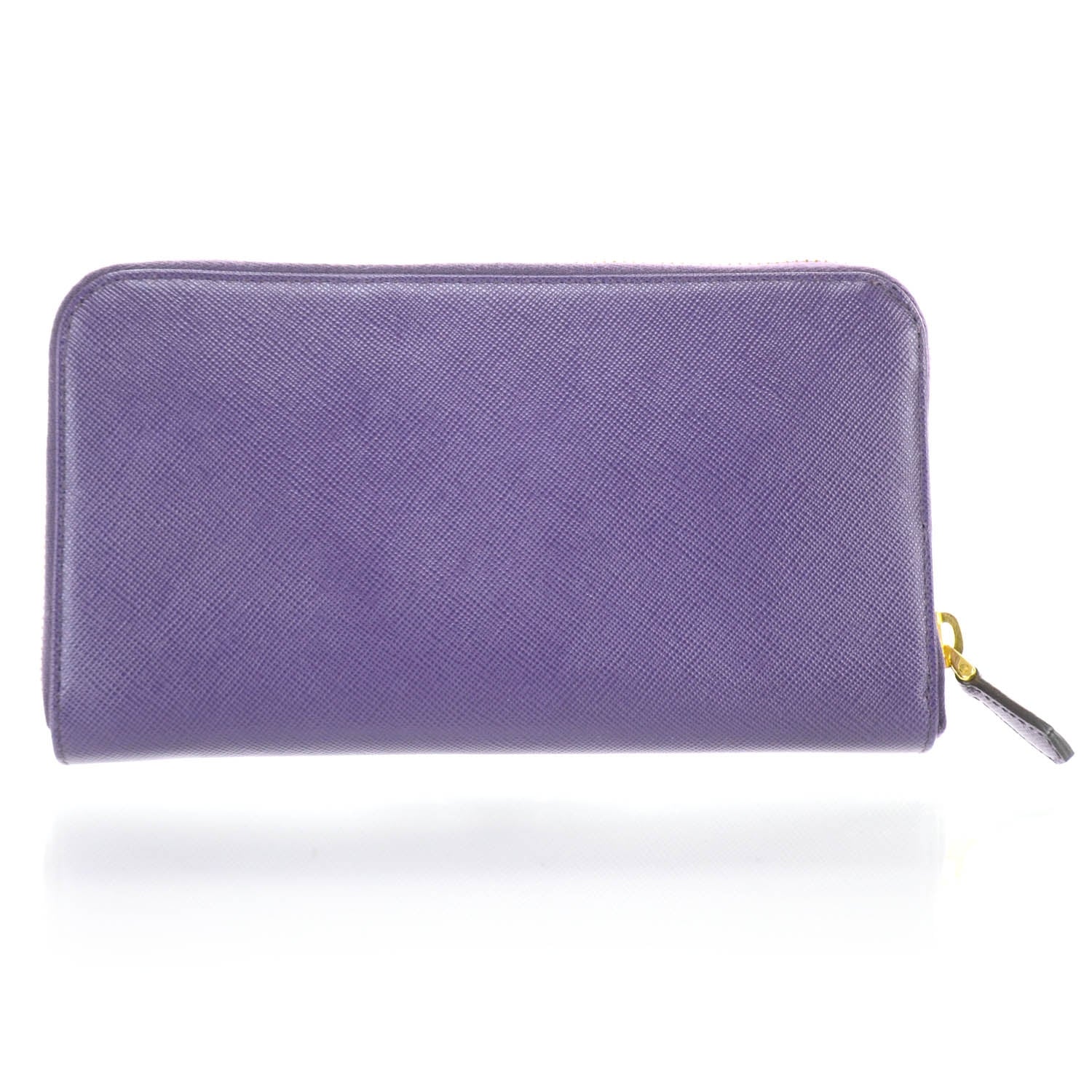 Prada Saffiano Zip Around Wallet Viola Purple 3 of 11