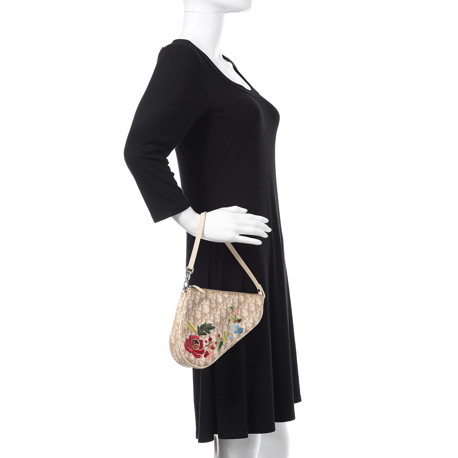 Christian Dior Monogram Vintage Flowers Mini Saddle Bag Beige 2 of 11