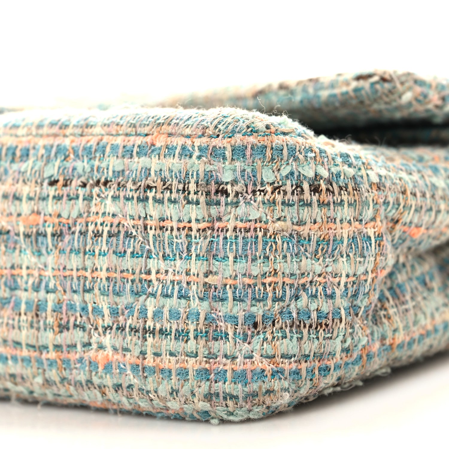 Chanel Tweed Quilted Medium Double Flap Blue Multicolor 10 of 10