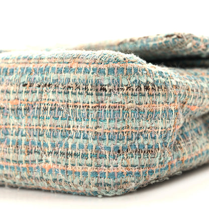 Chanel Tweed Quilted Medium Double Flap Blue Multicolor 10 of 10