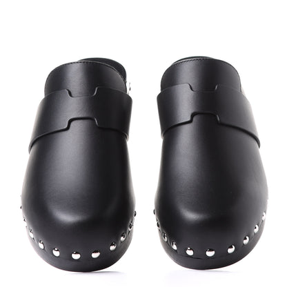 Hermes Calfskin Calya Mules 37 Black 6 of 9