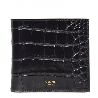 Celine Crocodile Embossed Calfskin Bi-Fold Wallet Black 9 of 9