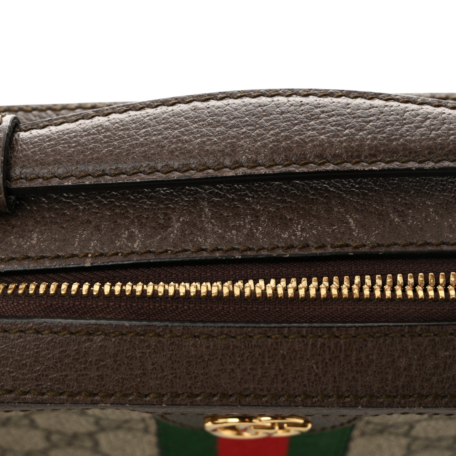 Gucci GG Supreme Monogram Web Small Ophidia Top Handle Shoulder Bag Brown 12 of 13