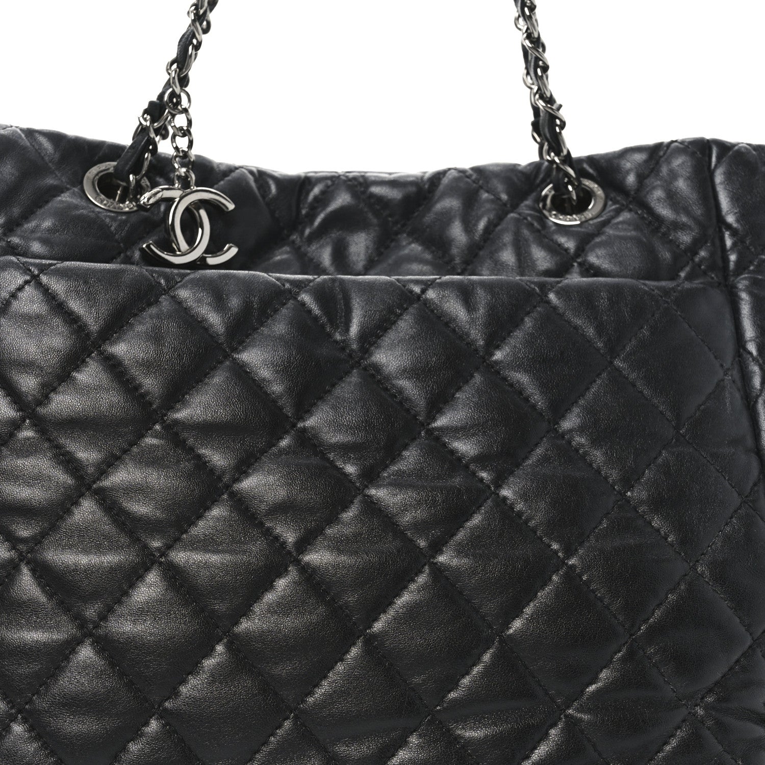 Chanel Lambskin Quilted Week End on Mars Tote Black 9 of 11