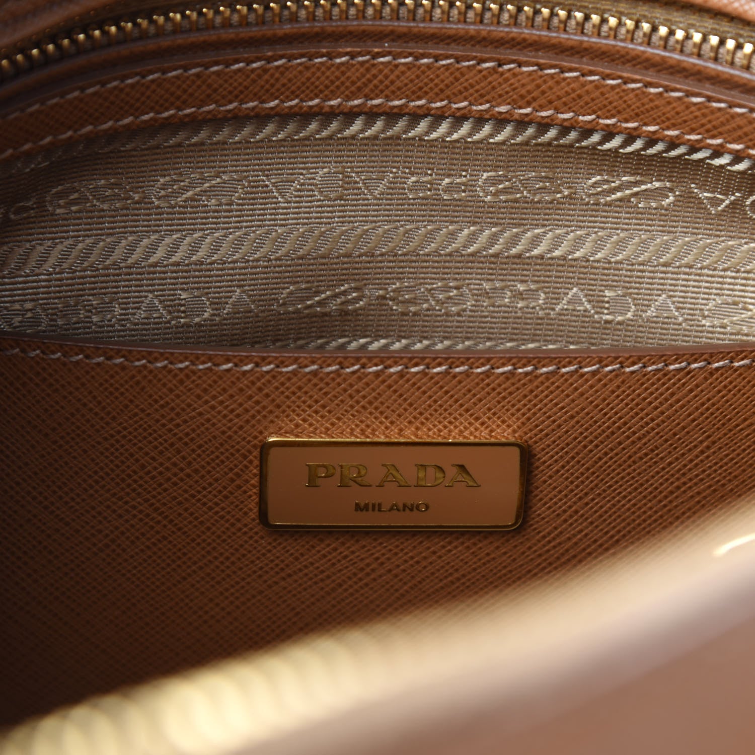 Prada Saffiano Lux Bauletto Caramel 8 of 10