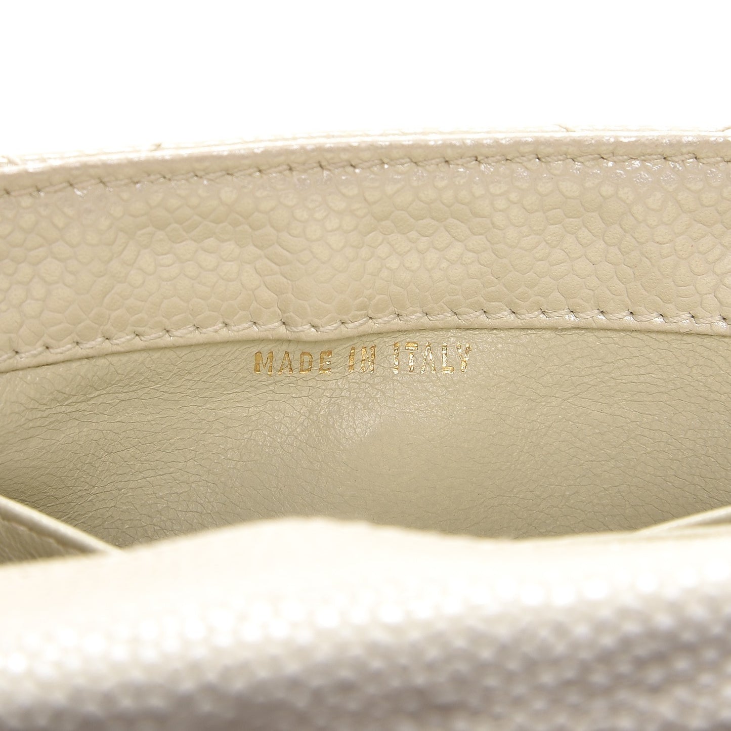 Caviar Quilted Mini Evening Bag Pearl