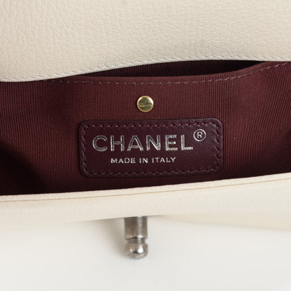 Chanel Goatskin Quilted Patent Small Duo Boy Flap White 6 of 8