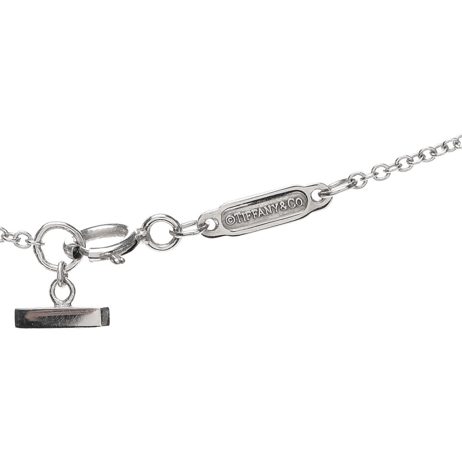 Tiffany 18K White Gold Small T Smile Pendant Necklace 4 of 6