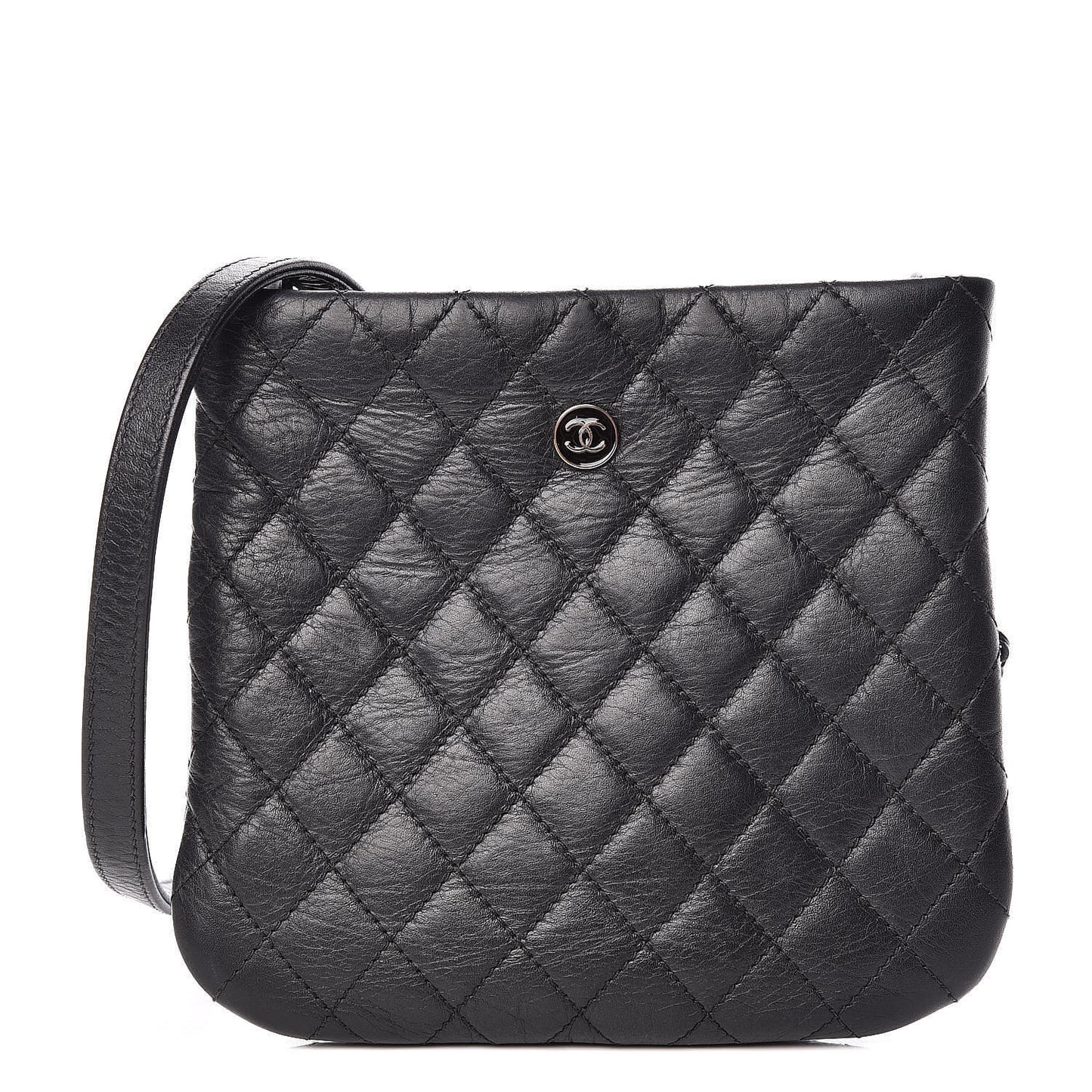 Lambskin Quilted Crossbody Bag Black