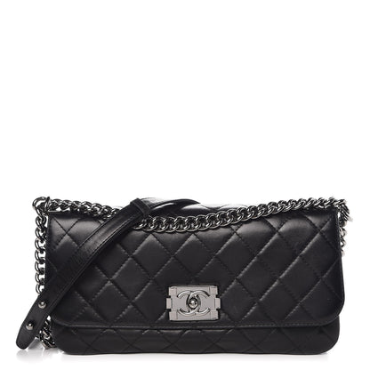 Chanel Lambskin Quilted Boy Accordion Flap Bag Black 1 of 10