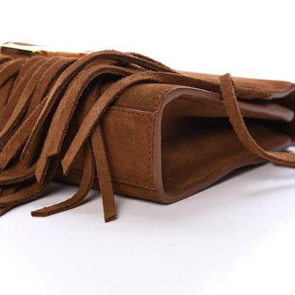 Saint Laurent Suede Fringe Baby Monogram Satchel Light Ocre 9 of 11