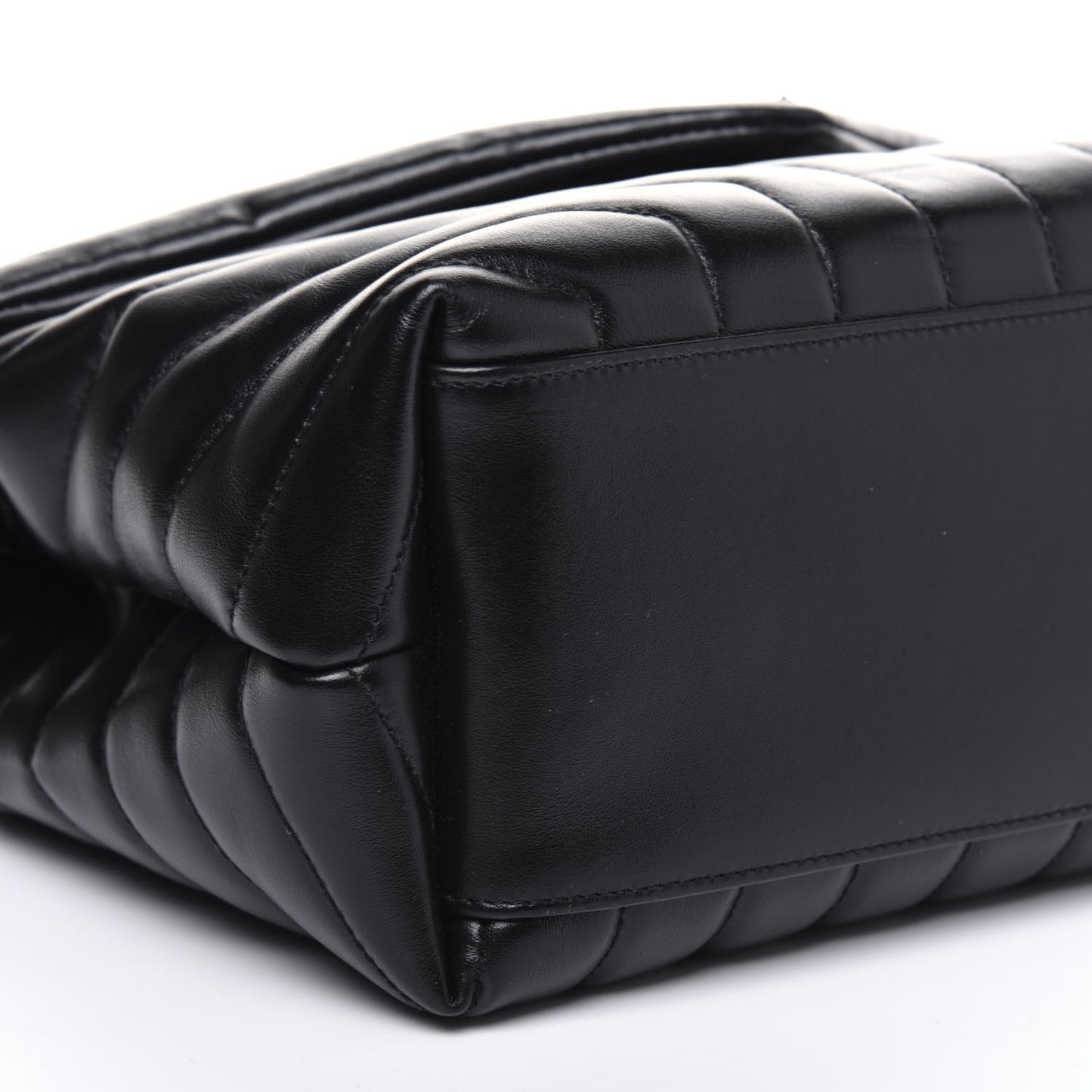 Calfskin Y Quilted Monogram Medium Loulou Chain Satchel Black
