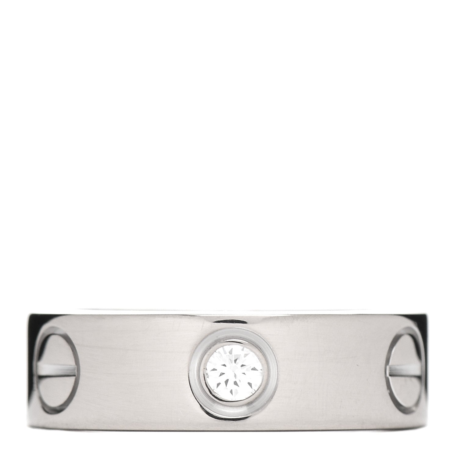 Cartier 18K White Gold 3 Diamond 5.5mm LOVE Ring 47 4.25 3 of 5