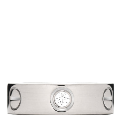 Cartier 18K White Gold 3 Diamond 5.5mm LOVE Ring 47 4.25 3 of 5