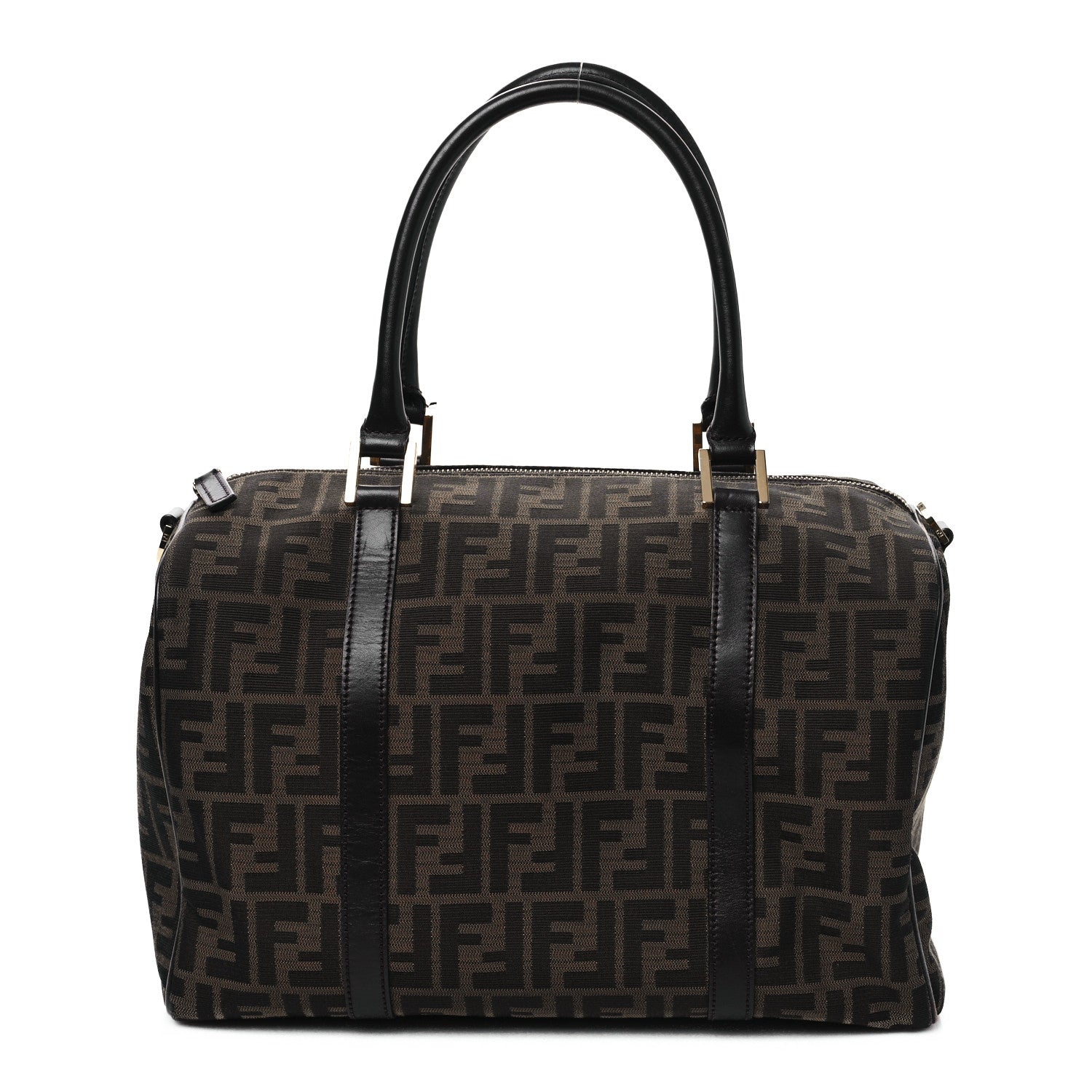 Fendi Zucca Medium Convertible Boston Satchel Tobacco Brown 1 of 9