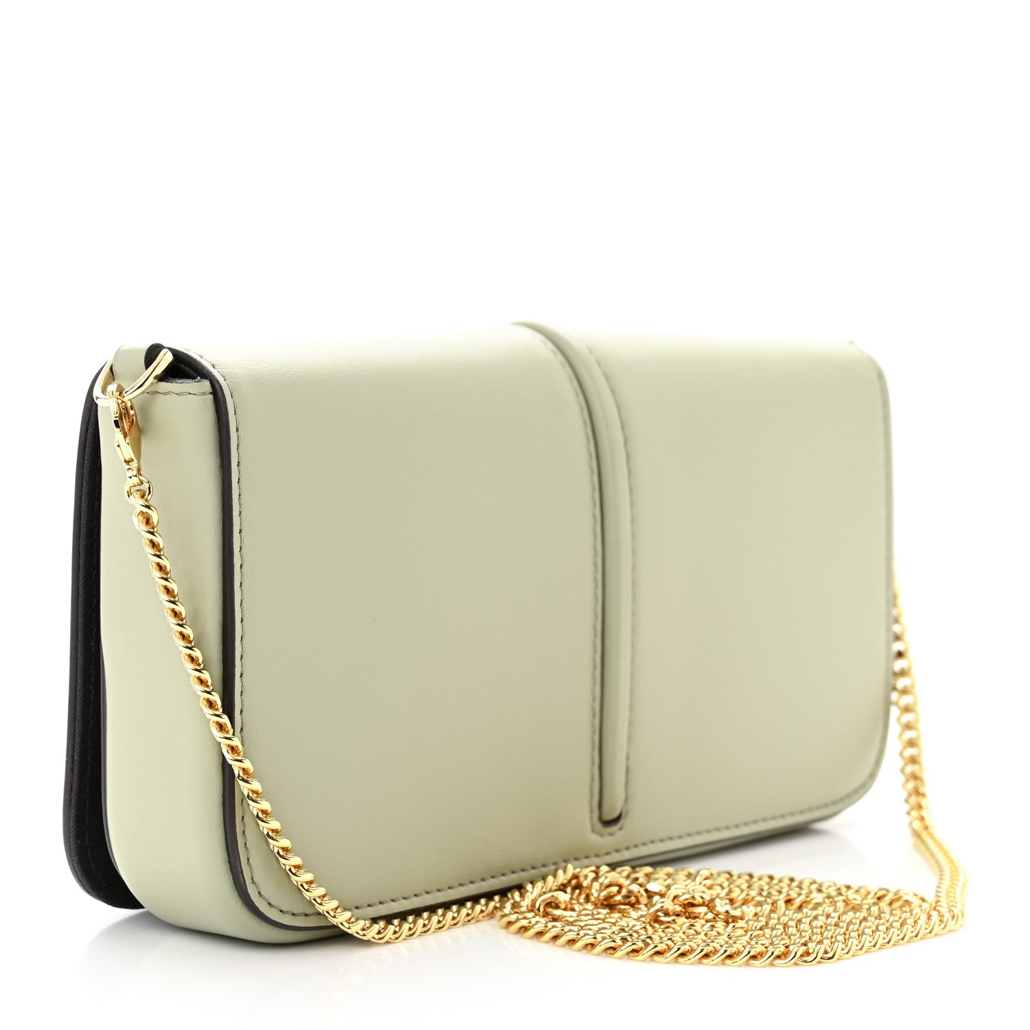 Fendi Vitello Grace Matte Fendigraphy Wallet on Chain Green Tea 4 of 12