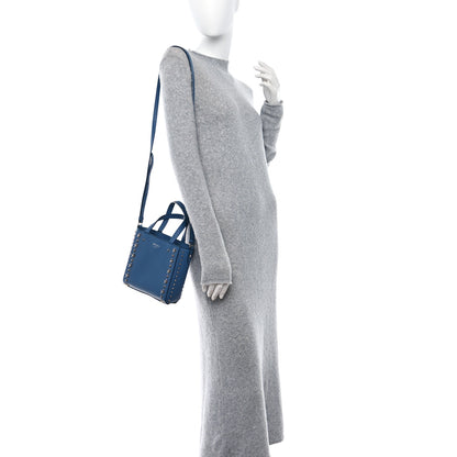 Jimmy Choo Soft Grainy Calfskin Star Studded Mini Pegasi Tote Butterfly Blue 2 of 10