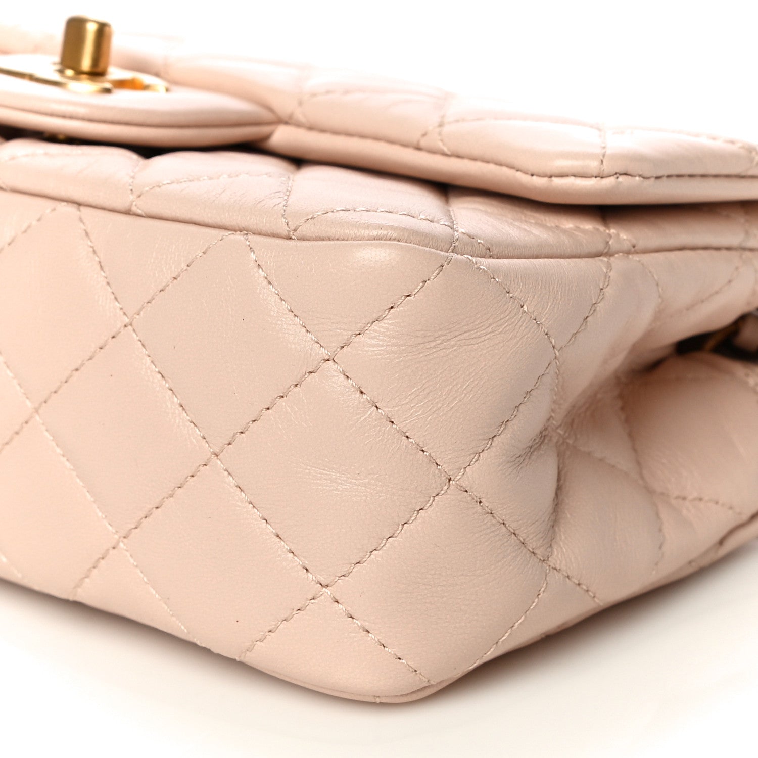 Chanel Lambskin Quilted Mini Rectangular Pearl Crush Flap Light Beige 10 of 11