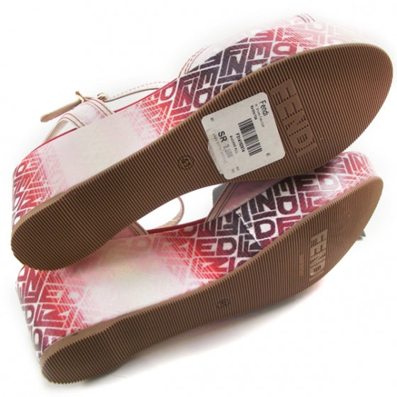 Zeppa Monogram Platform Sandals Rosso/Bianco Size 41