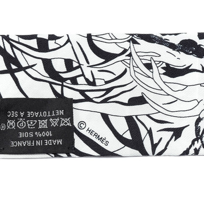 Hermes Silk Jungle Love Rainbow Twilly Gris Black White 3 of 4
