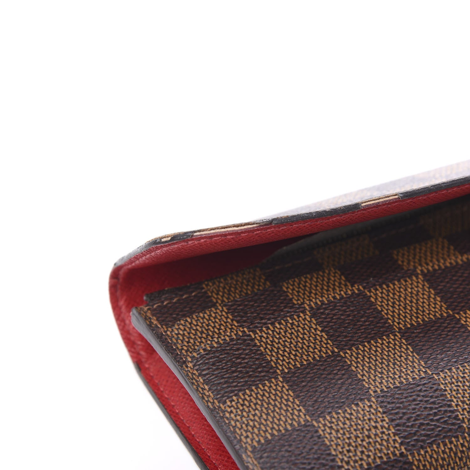 Louis Vuitton Damier Ebene Emilie Wallet Red 6 of 10