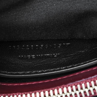 Saint Laurent Calfskin Suede Matelasse Chevron Medium Monogram College Bag Burgundy 9 of 9