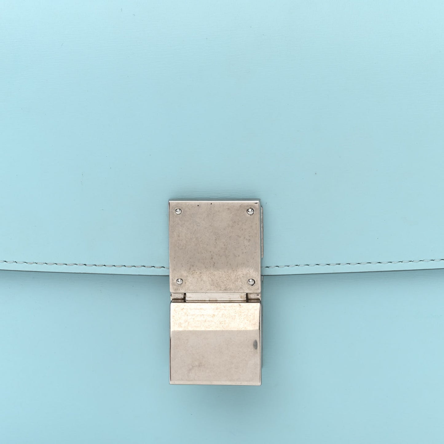 Box Calfskin Medium Classic Box Flap Bag Light Blue