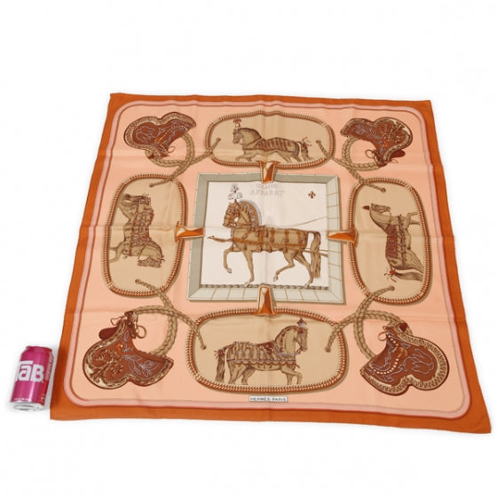 Hermes Silk Grand Apparat Scarf 90 Orange 2 of 7