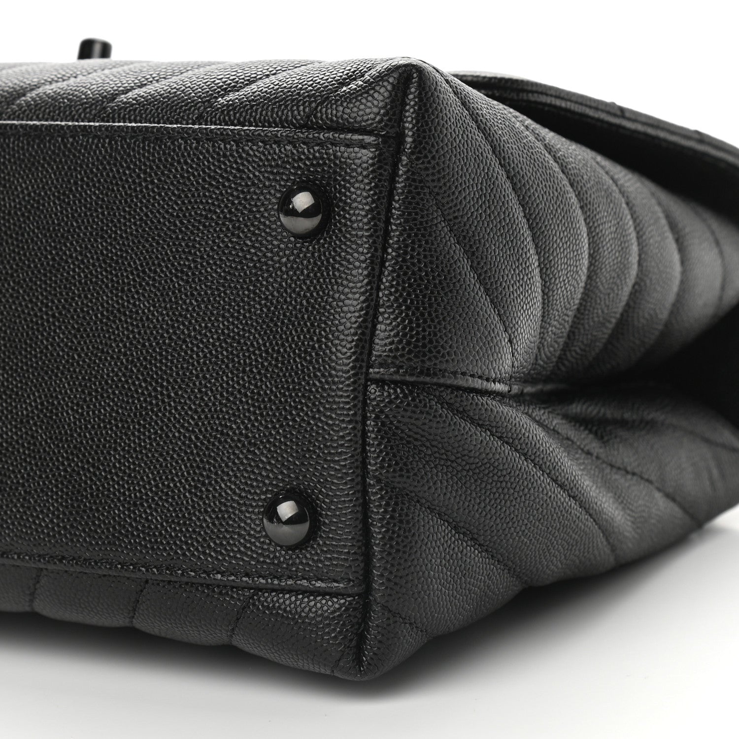 Chanel Caviar Chevron Quilted Small Coco Handle Flap So Black 9 of 9