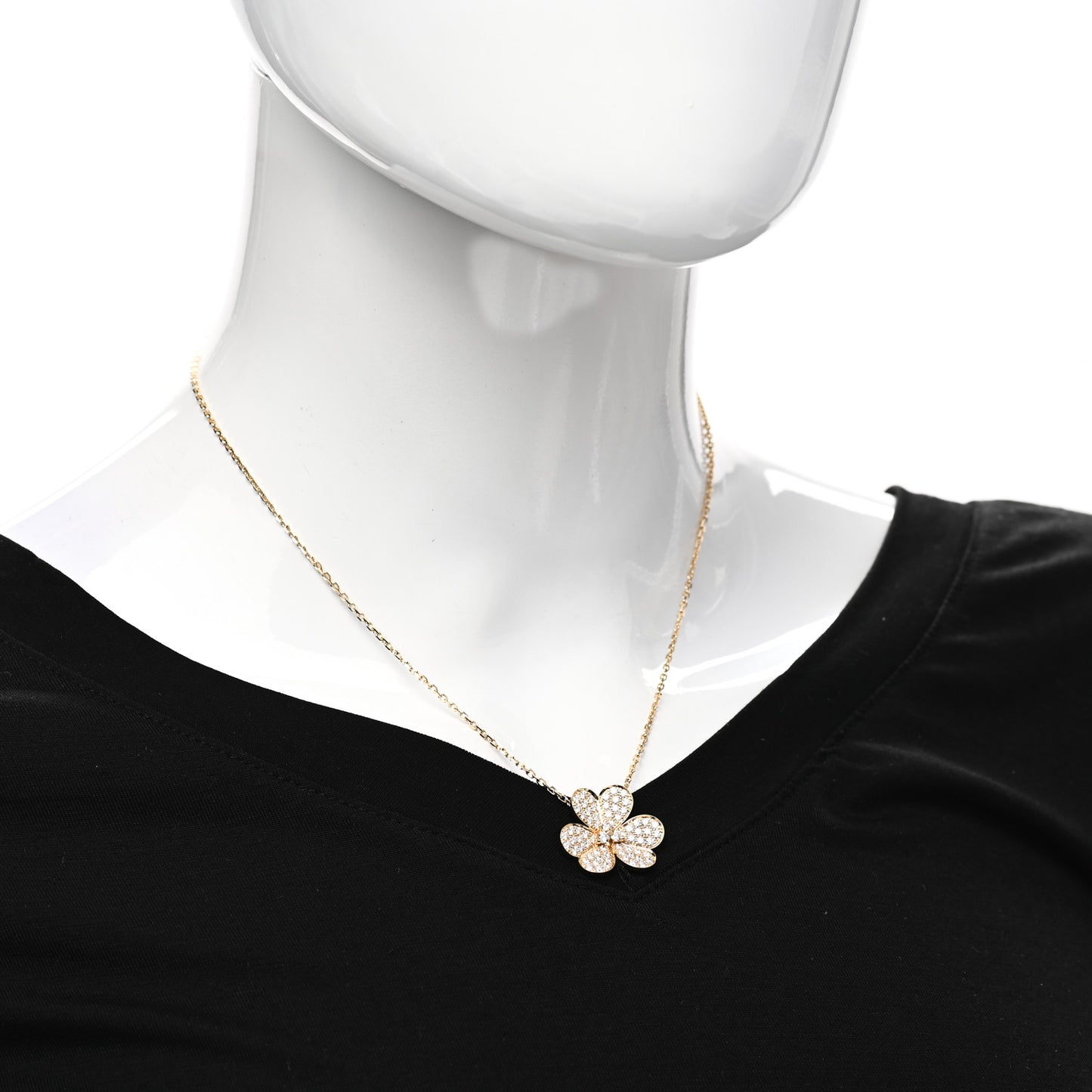 18K Yellow Gold Diamond Large Frivole Pendant Pave Necklace