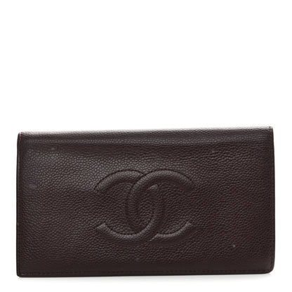 Chanel Caviar Timeless CC Yen Wallet Burgundy 1 of 18