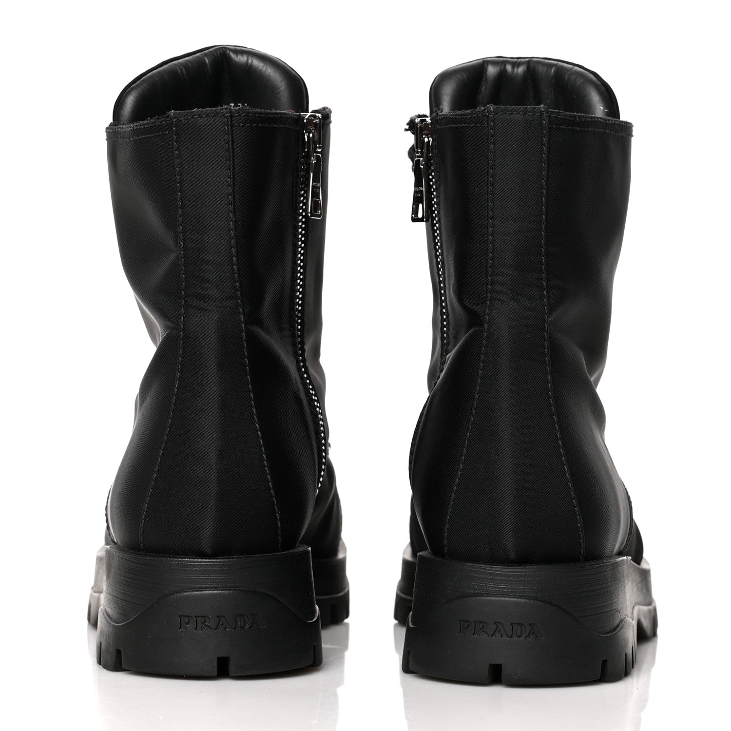 Prada Nylon Gabardine Captoe 30mm Combat Boots 37.5 Black 5 of 8