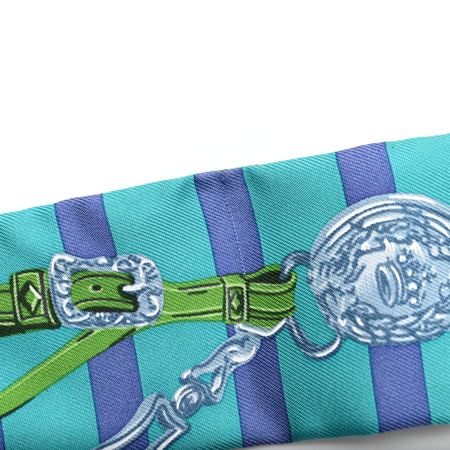 Hermes Silk Brides de Gala Bayaderes Twilly Turquoise Indigo Vert 4 of 4