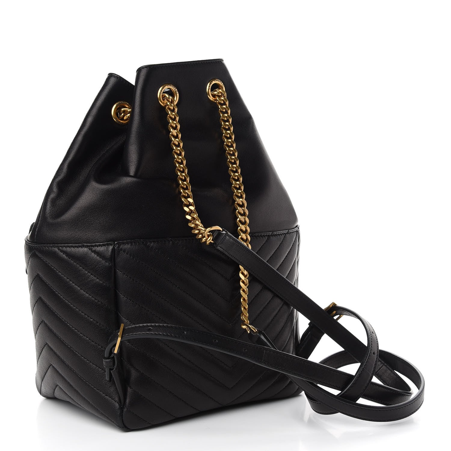 Saint Laurent Lambskin Matelasse Monogram Joe Backpack Black 3 of 9