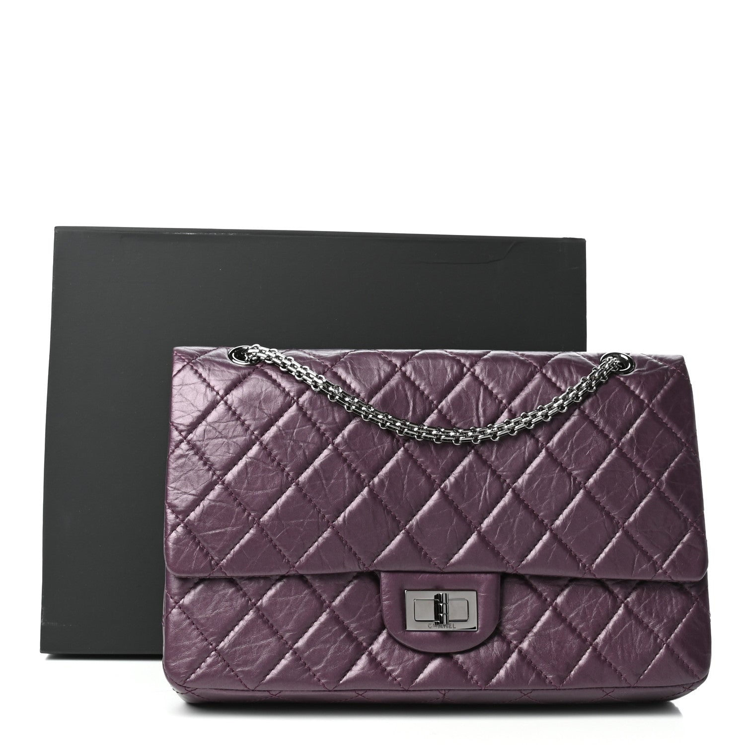 Chanel Aged Calfskin Quilted 2.55 Reissue 227 Flap Dark Purple 10 of 10