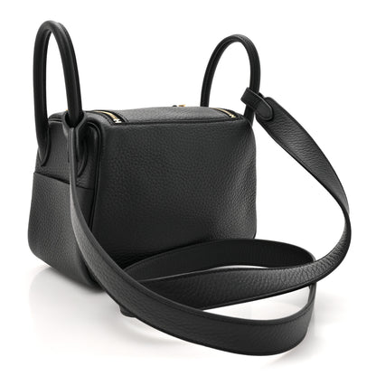 Hermes Taurillon Clemence Mini Lindy 20 Black 3 of 11