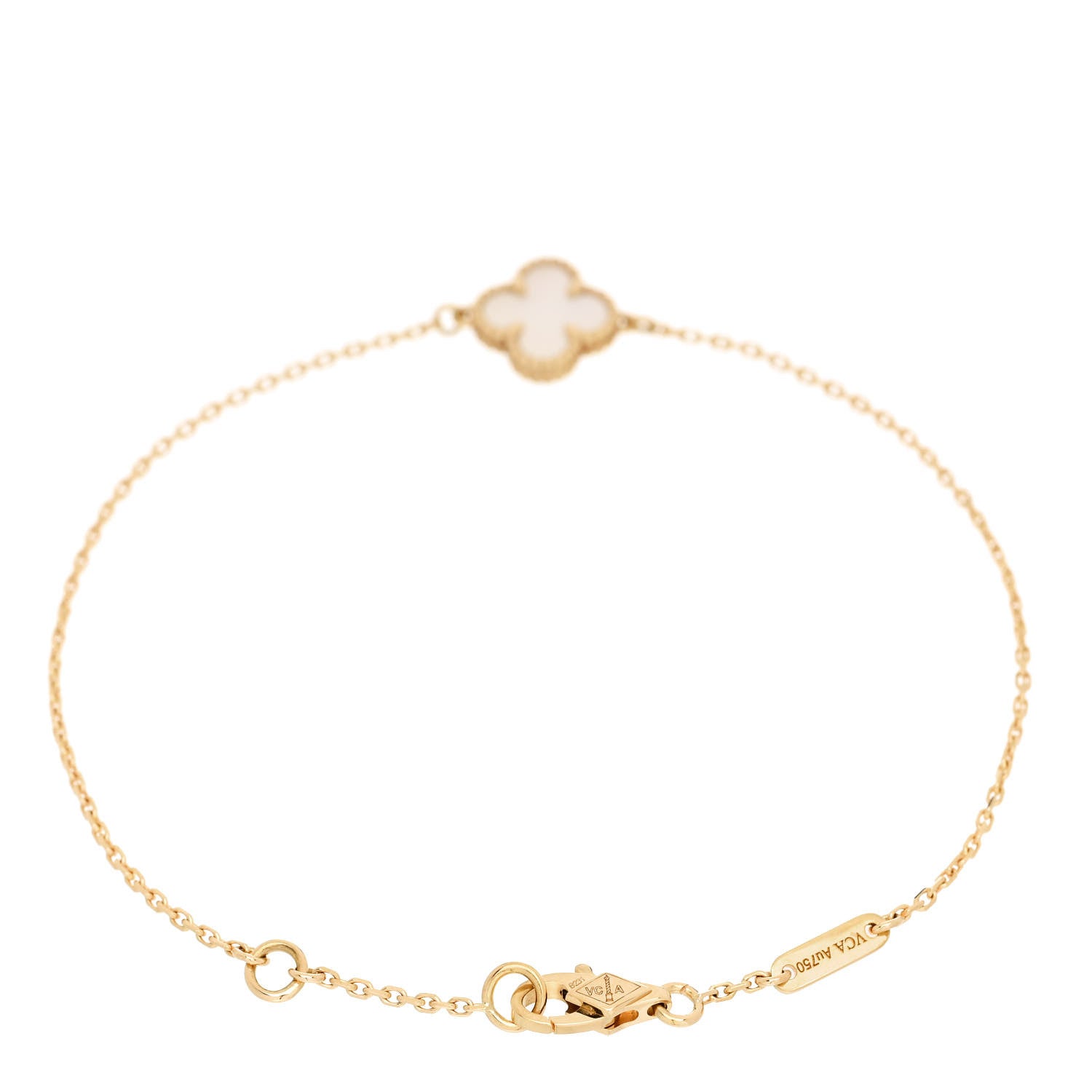 Van Cleef & Arpels 18K Yellow Gold Mother of Pearl Sweet Alhambra Bracelet 2 of 5