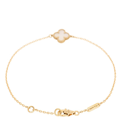 Van Cleef & Arpels 18K Yellow Gold Mother of Pearl Sweet Alhambra Bracelet 2 of 5