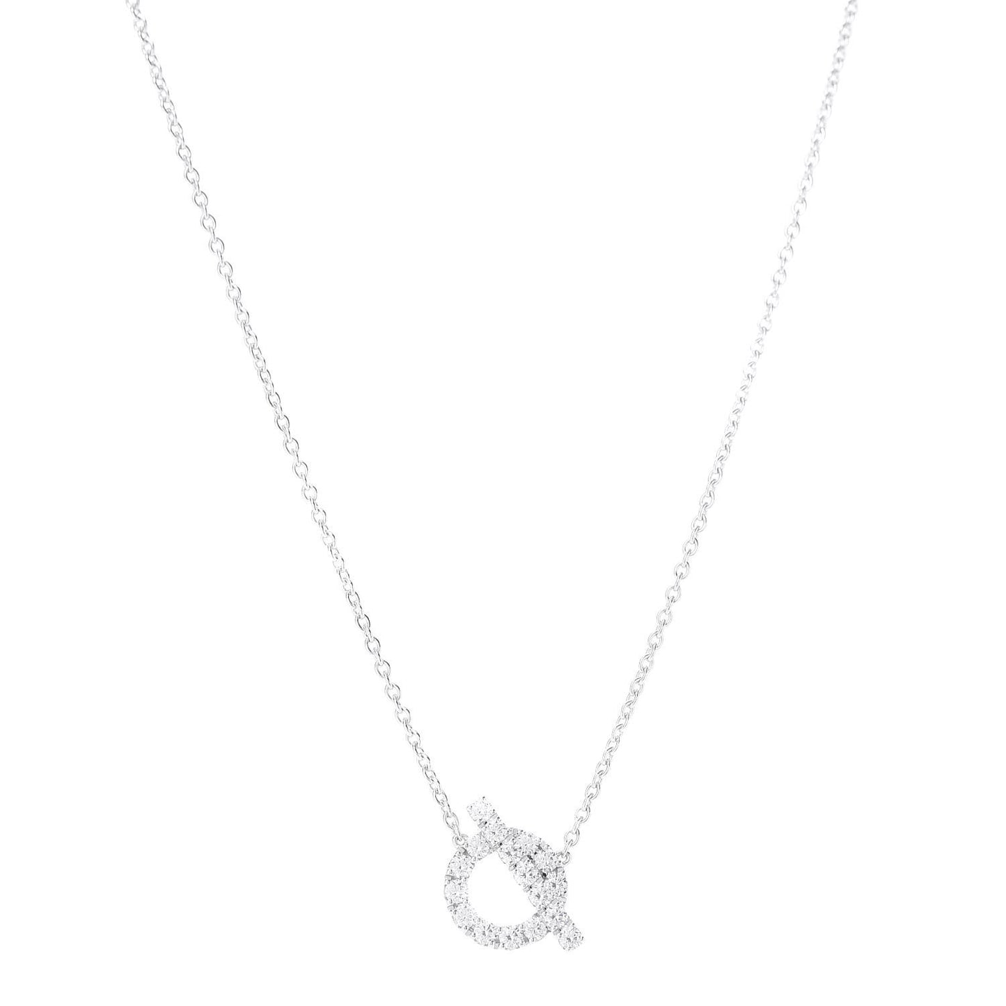 18K White Gold Diamond Finesse Pendant Necklace