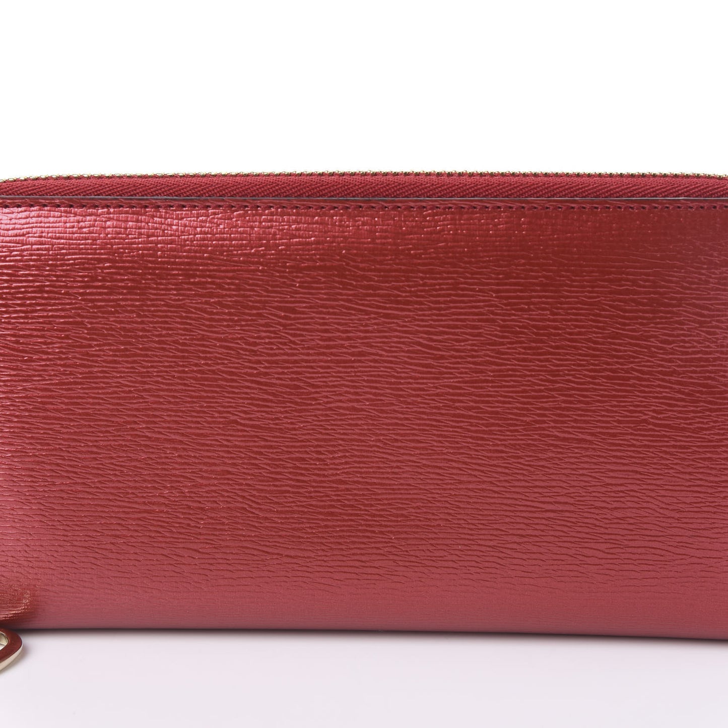 Shine Shangai Calfskin Lovely Zip Around Wallet Red