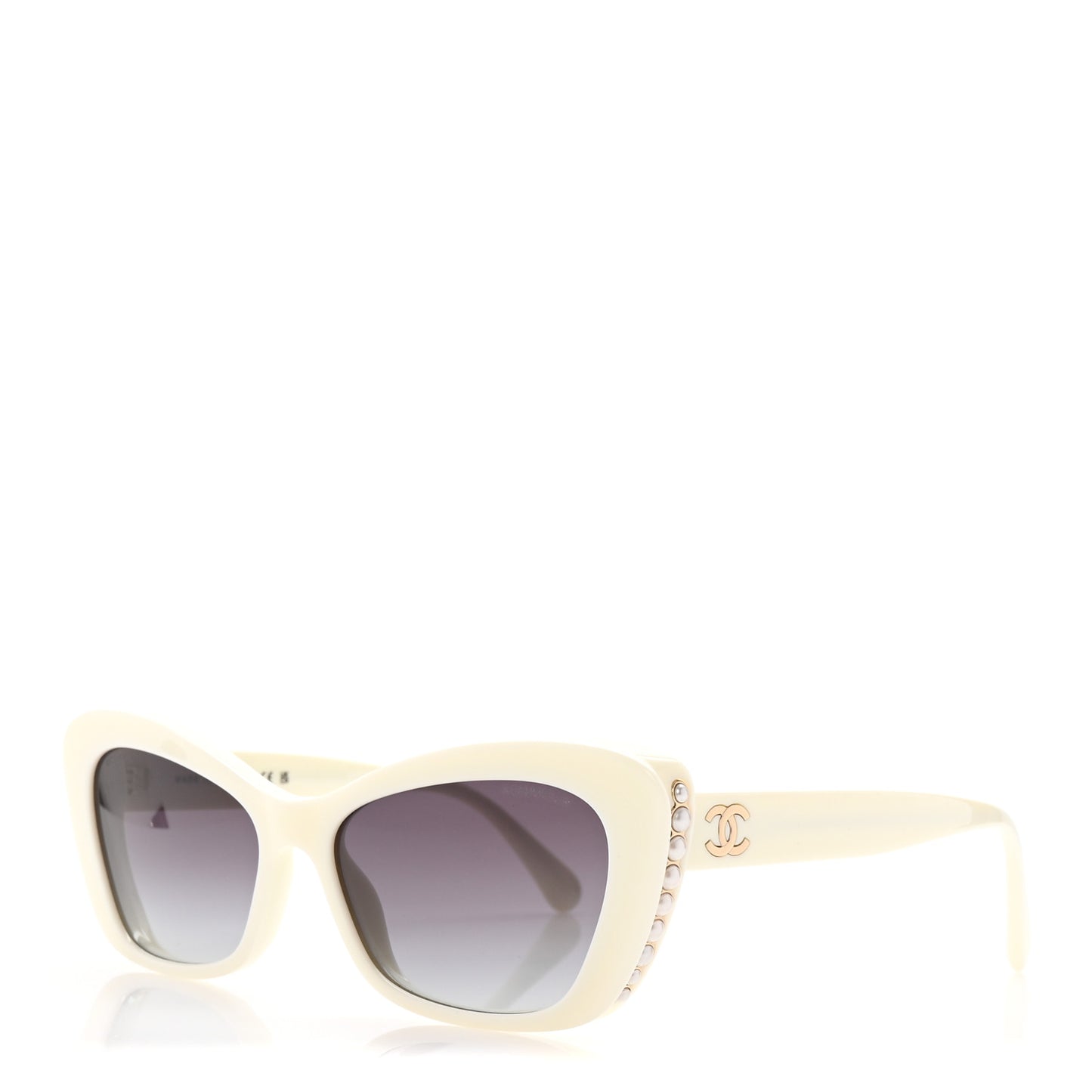 Acetate Pearl Cat Eye CC Sunglasses 5481-H White