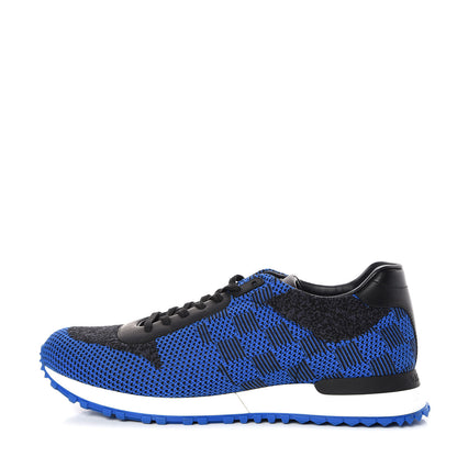 Louis Vuitton Calfskin Damier Run Away Sneakers 7.5 Blue 1 of 8