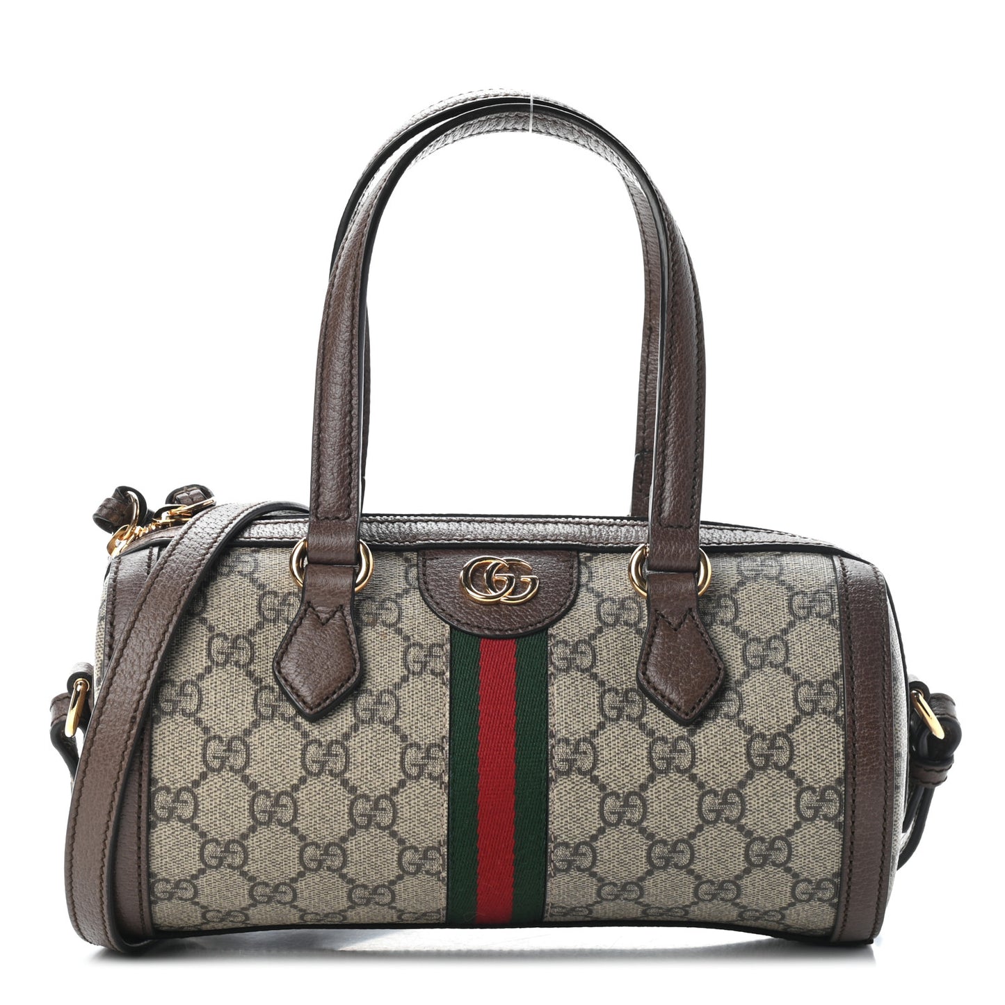 GG Supreme Monogram Web Small Ophidia Boston Bag Beige New Acero