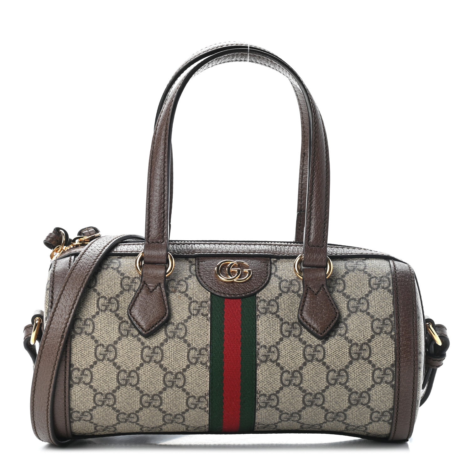 Gucci GG Supreme Monogram Web Small Ophidia Boston Bag Beige New Acero 1 of 9