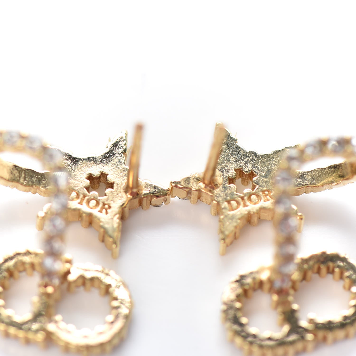 Christian Dior Crystal Clair D Lune Wrap Around Earrings Gold 4 of 6